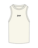 The Ribbed Full Length Tank - Off White - Beautys - Center Chest Stacked - Embroidered - Black