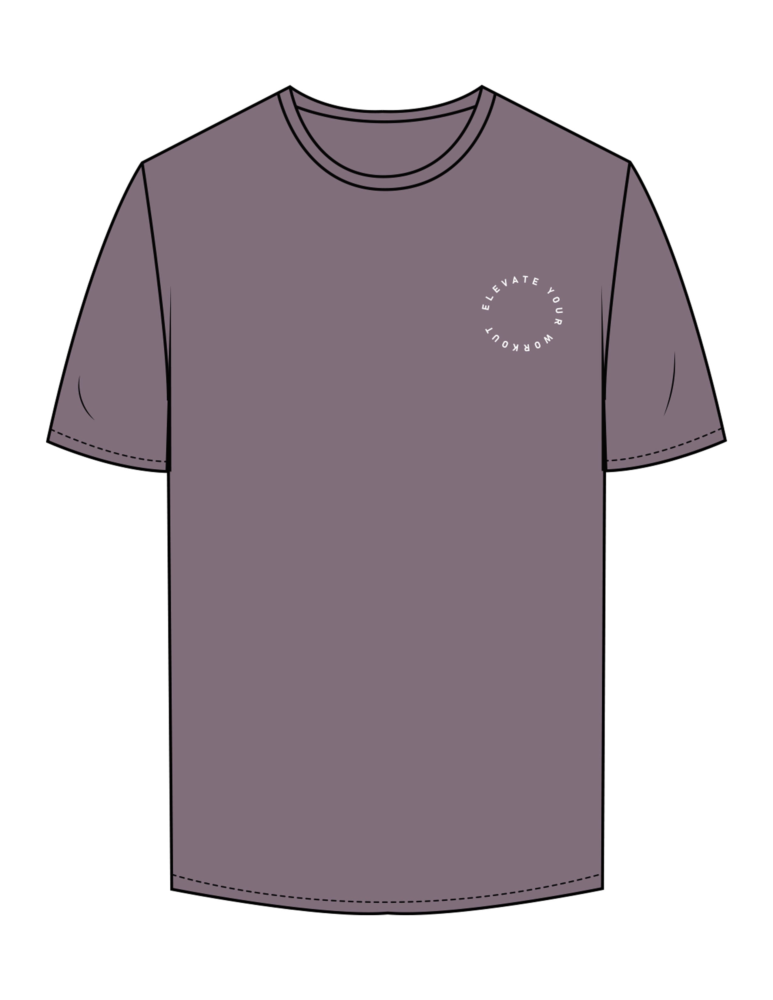 The Mens Tee - Mauve - Brick House Fitness - Left Chest Round & Back Stacked - Printed - White