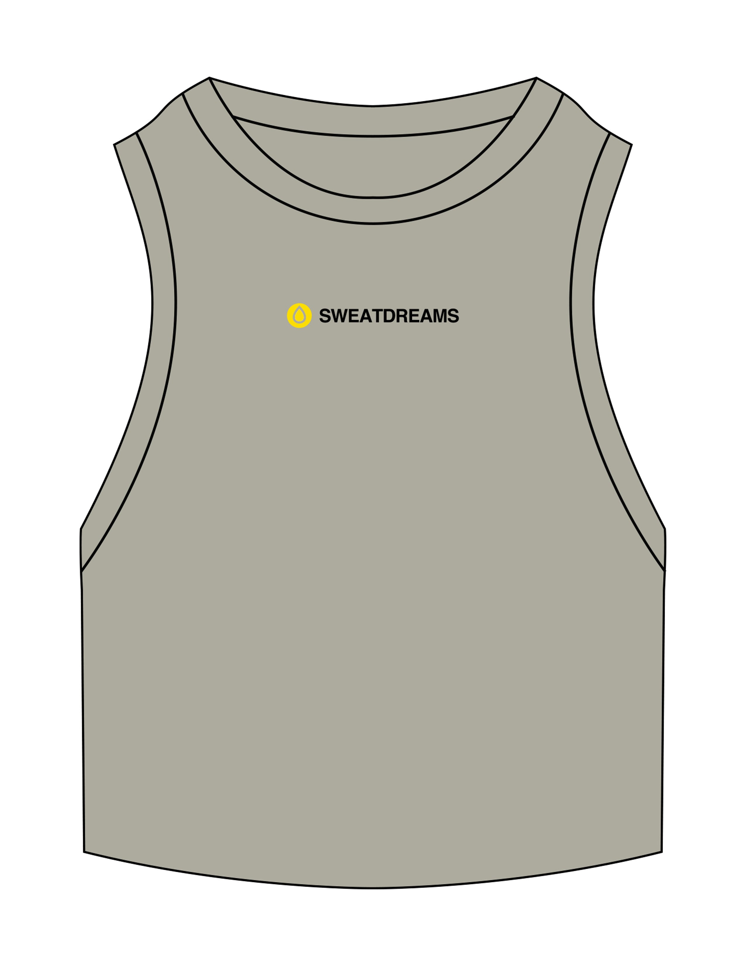 The Ribbed Crop Tank - Eucalyptus - SWEATDREAMS - Center Chest - Embroidered - Full Color