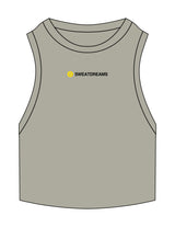 The Ribbed Crop Tank - Eucalyptus - SWEATDREAMS - Center Chest - Embroidered - Full Color