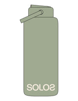 The Wide Mouth Water Bottle - Pistachio - Solos Pilates - Bottom Body - Printed - Cream