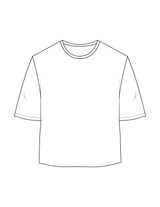 The Oversized Crop Tee - White - Pilates Movement - Back Stacked - Printed - Black