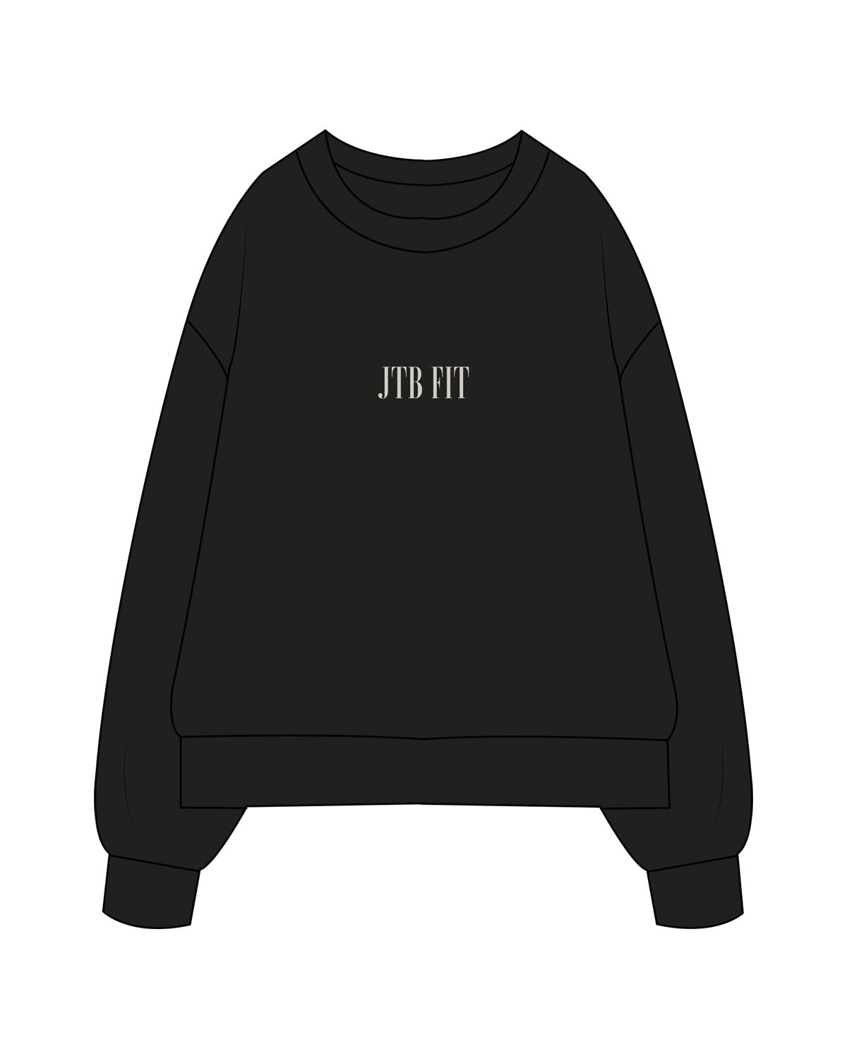 The Mens Crewneck - Black - JTB Fit - Chest & Back - Printed - Bone