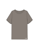 The Mens Heavyweight Tee - Washed Gray - Lab Lagree - Left Bottom & Back Center Stacked - White