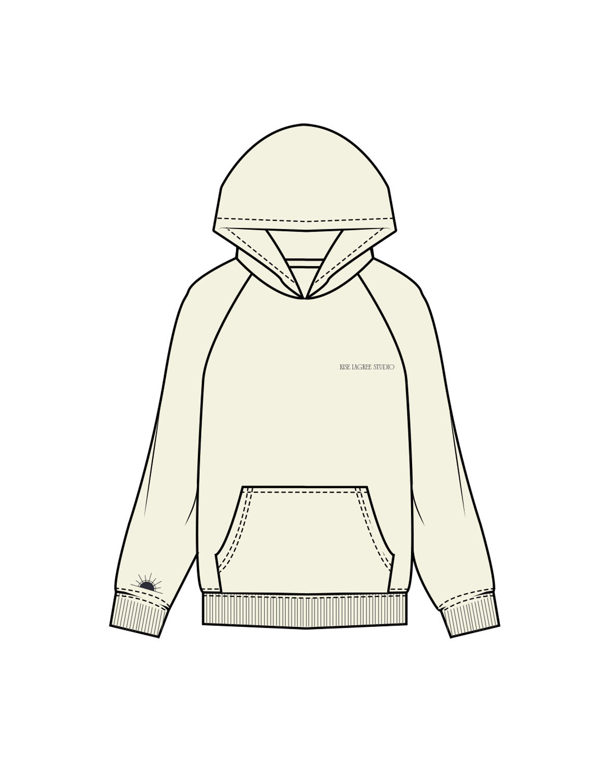 The Womens Hoodie - Butter - Rise Lagree - Left Chest & Right Wrist - Embroidered - Navy