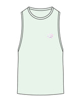The Scoop Muscle Tank - Mint - Cyclebar - Left Chest Icon & Back Stacked - Printed - Full Color
