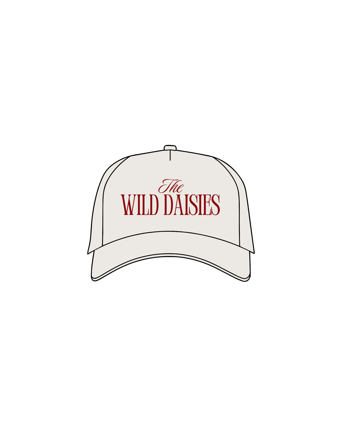 The Canvas Cap - Bone - By The Daisies - Center Crown - Printed - Burgandy