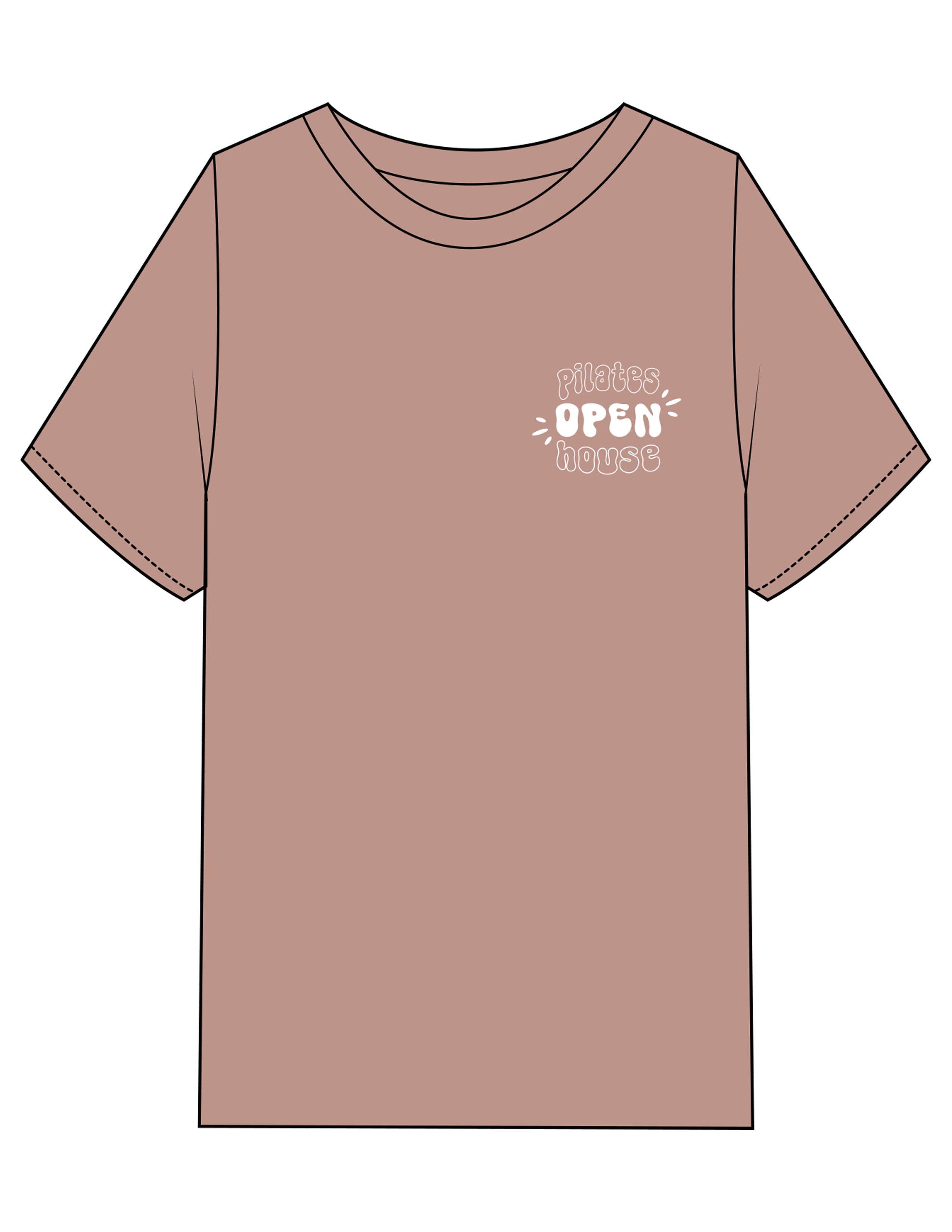 The Mens Heavyweight Tee - Washed Pink - PHS - Left Chest & Back Illustration - Printed - White