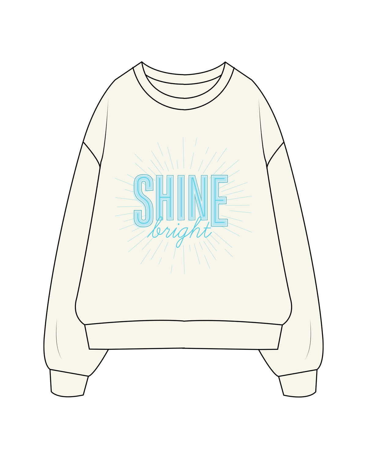 The Womens Heavyweight Crop - Off White - Squeeze Massage - Center Chest Stacked & Back Neckline -  Printed - Full Color