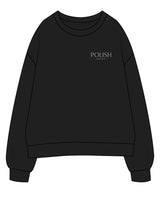 The Womens Crewneck - Black - Polish Dentistry - Left Chest Stacked - Embroidered - Full Color