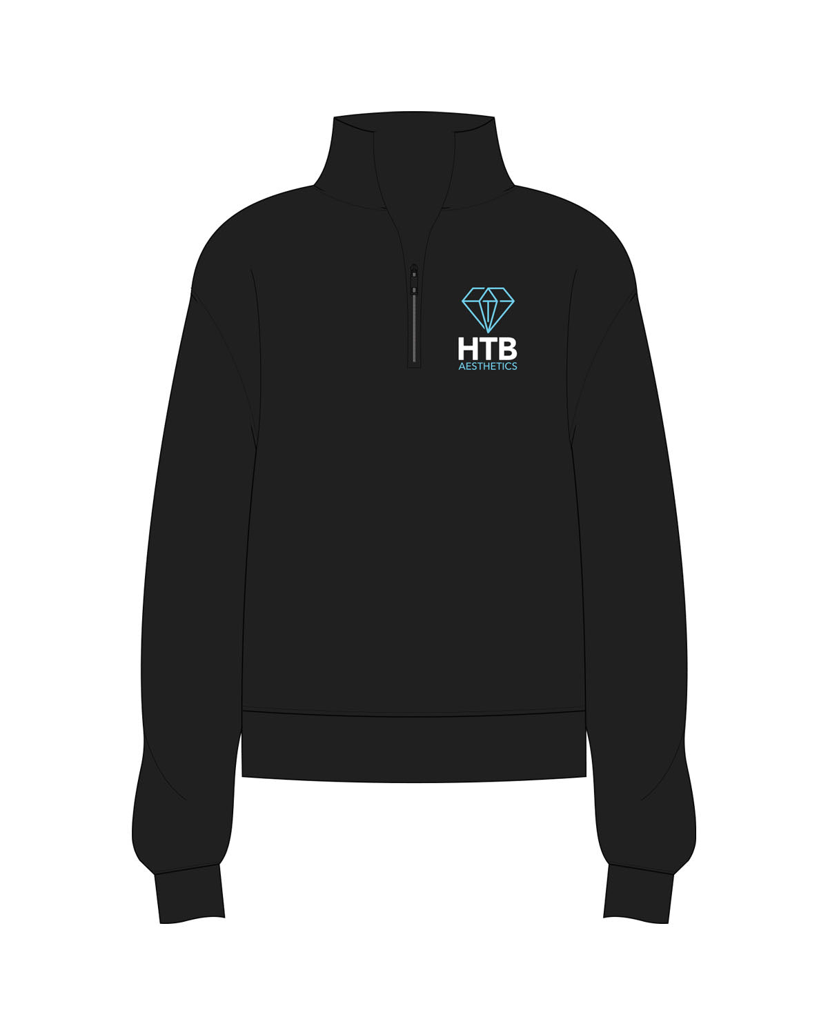 The Womens 1/4 Zip - Black - Holden Timeless Beauty - Left Chest Stacked - Printed - Full Color