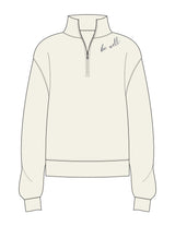 The Womens 1/4 Zip - Off White - RestFuel - Left Upper Chest - Printed - Navy