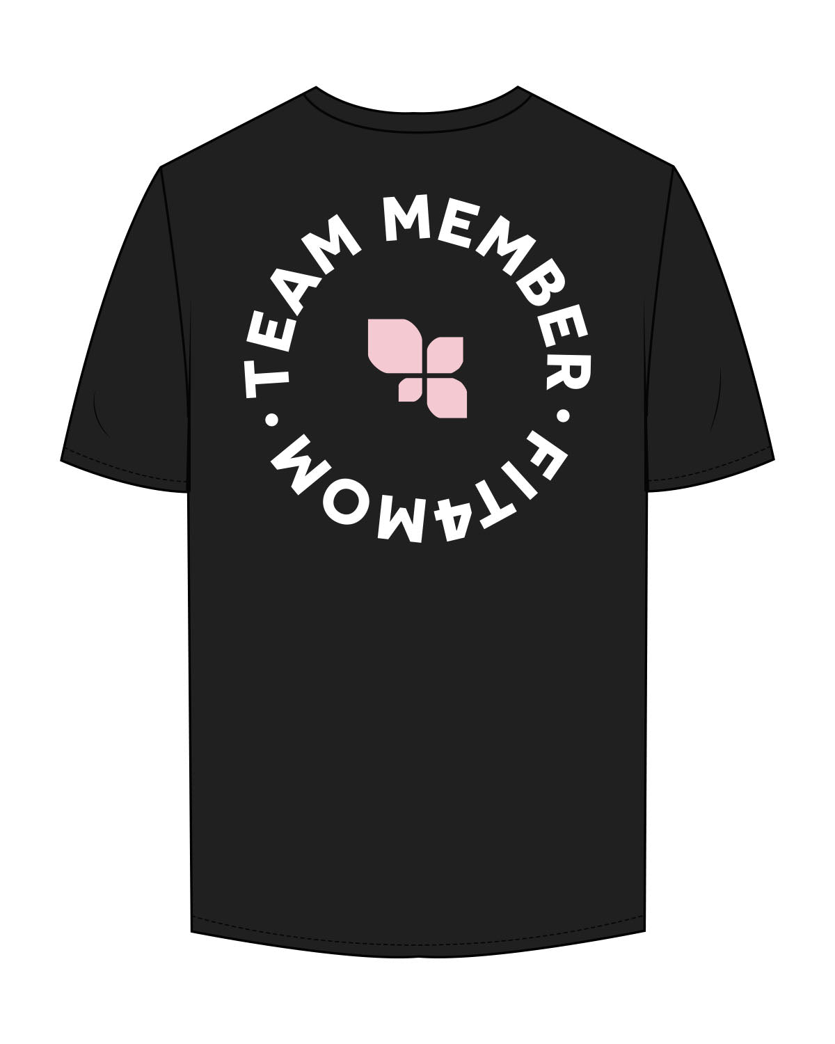 The Mens Tee - Black - F4Mom-TriValley - Center Chest Stacked & Back Center "TEAM MEMBER" - Printed - Full Color