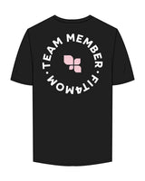 The Mens Tee - Black - F4Mom-TriValley - Center Chest Stacked & Back Center "TEAM MEMBER" - Printed - Full Color