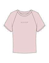 The Micro Rib Baby Tee - Pink - Botoxie - Center Chest - Printed - Tone on Tone