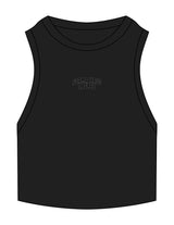 The Ribbed Crop Tank - Black - Forma Haus - Center Chest Stacked Dark - EMB - Full Color
