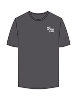 The Mens Tee - Charcoal - THE RE:FORM LAB - Left Chest Stacked & Back Stacked - Printed - White
