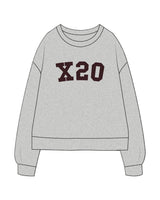 The Recycled Unisex Crewneck - Heather - X20 - Center Chest "X20" - Printed - Burgundy
