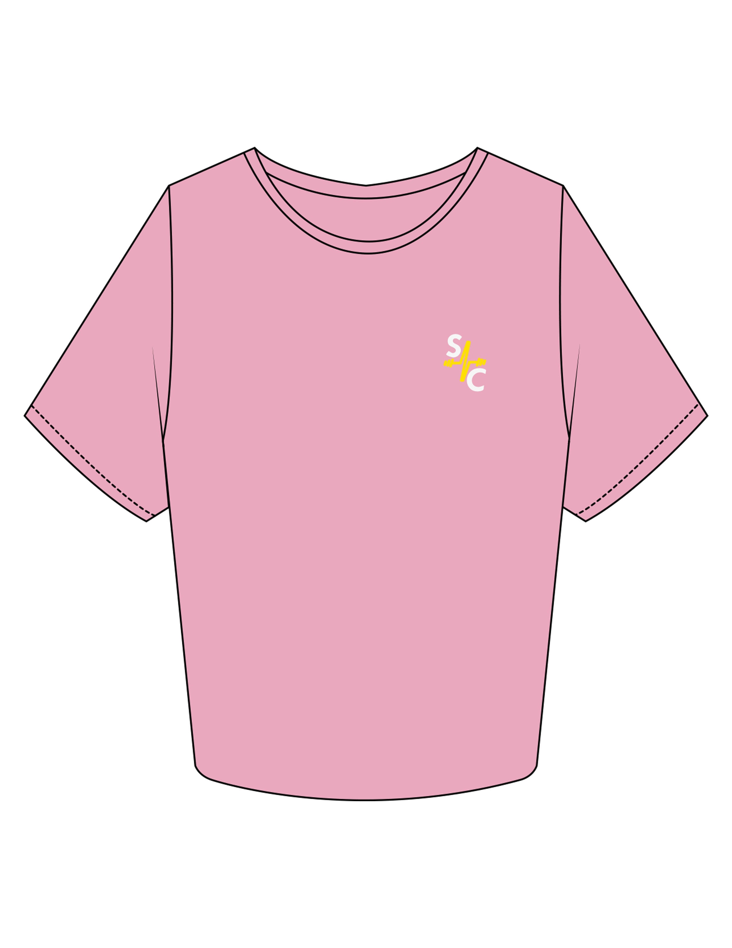 The Crop Tee - Bubblegum - Sweat Circuit - Left Chest - Printed - Full Color