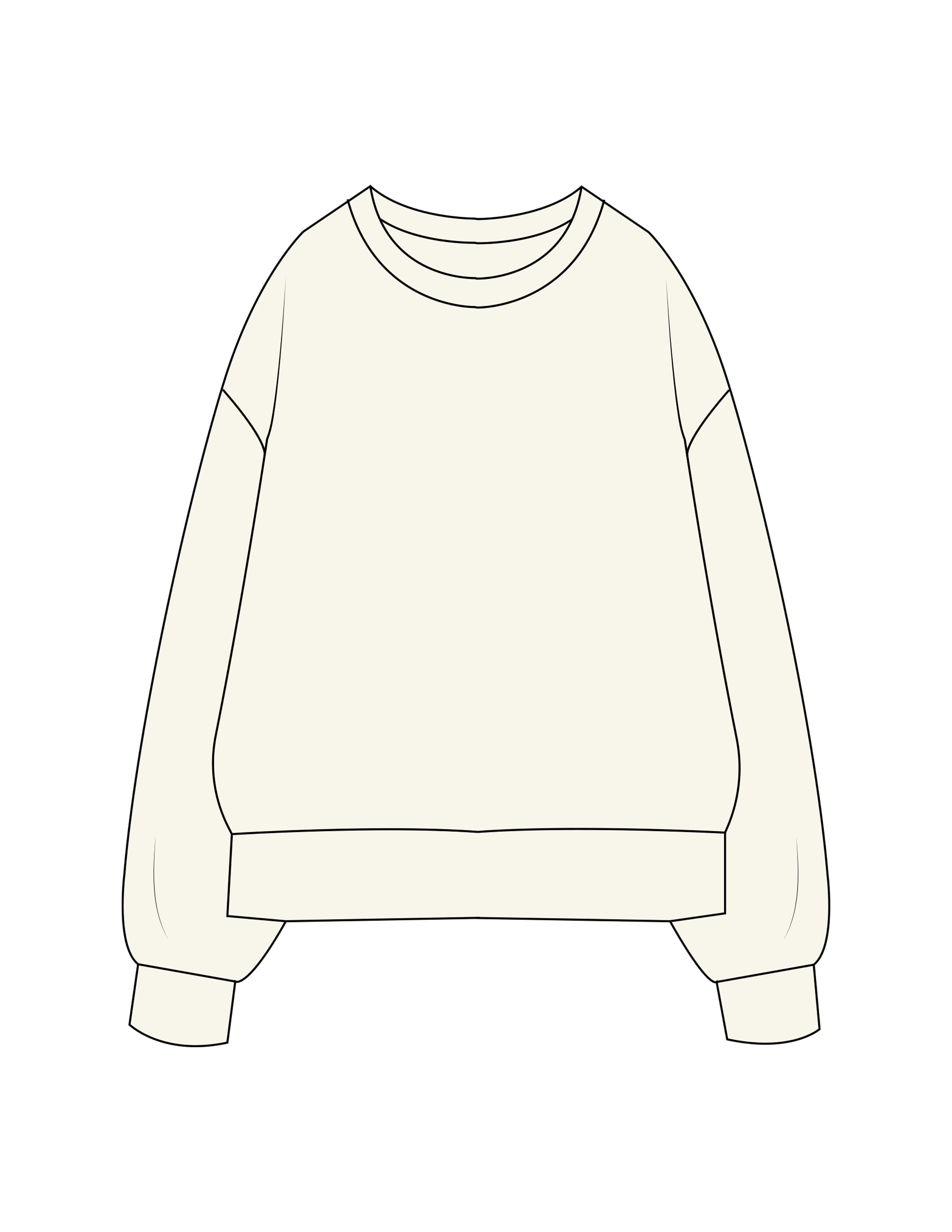 The Womens Heavyweight Crewneck - Off White - B Long Pilates - Back Image - Printed - Full Color