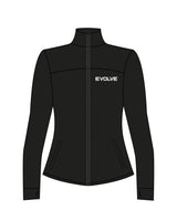 The Zip Jacket - Black - Evolve Lagree - Left Chest & Back Center Spine - White