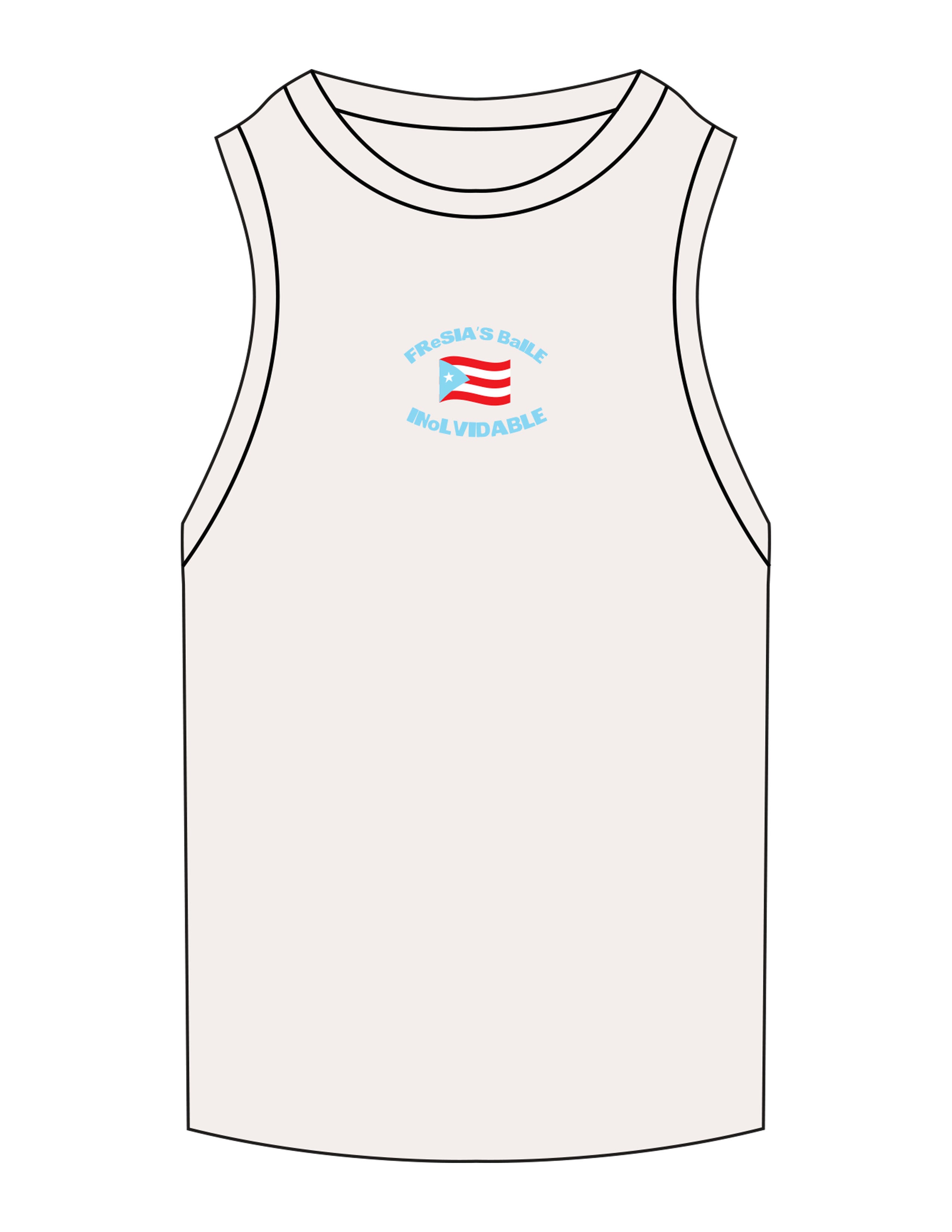 The Ribbed Full Length Tank - Off White - Angely Solano - Center Chest Stacked - EMB - Full Color