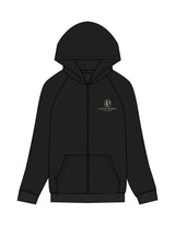The Recycled Unisex Zip Hoodie - Black - Lucky Penny - Left Chest Stacked Embroidered & Back Bottom "INSTRUCTOR" Printed - Off White