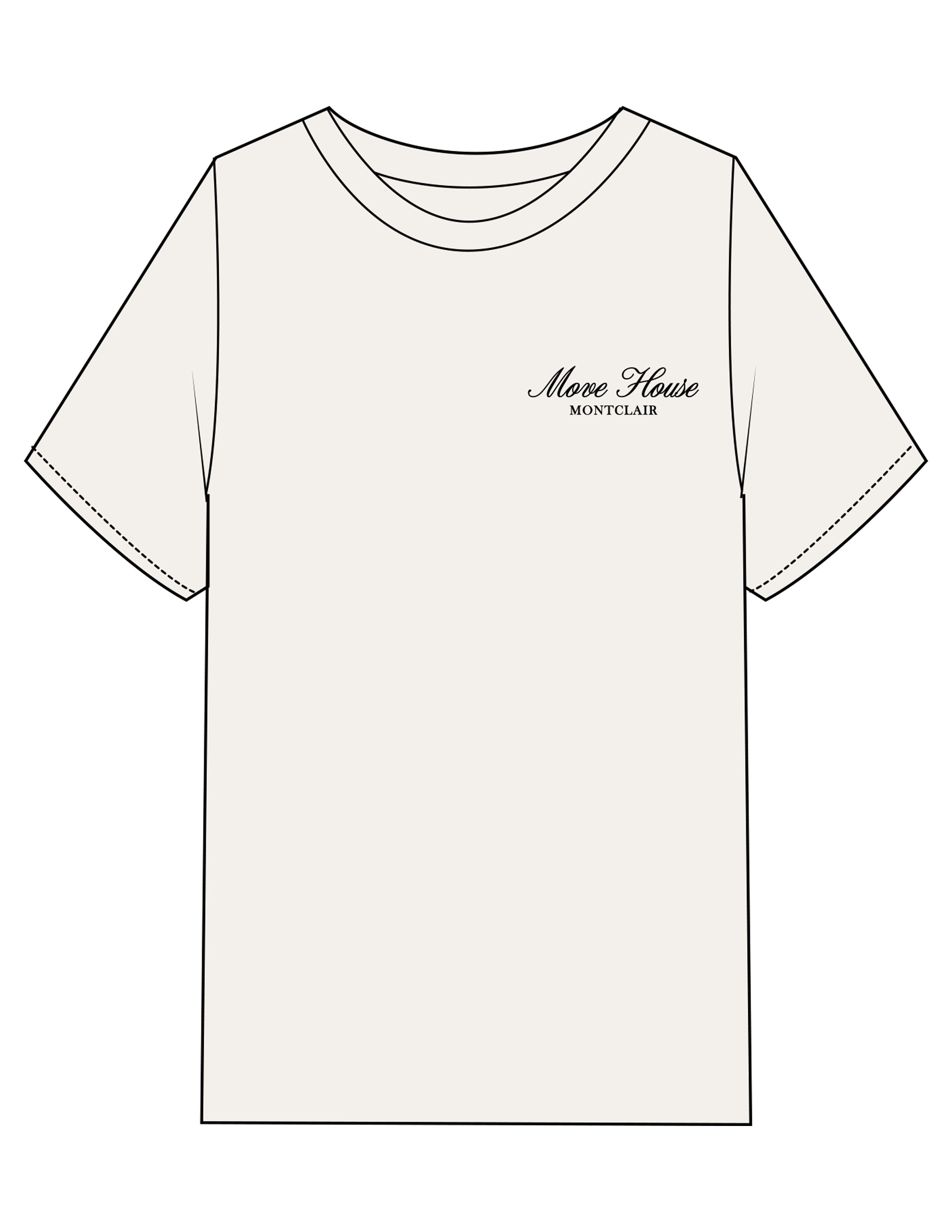 The Mens Heavyweight Tee - Off White - Move House - Left Chest Stacked - Printed - Black