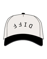 The Canvas Cap - Natural / Black - DiffEyewear - Center Crown Inverted "DIFF" - Printed - Black