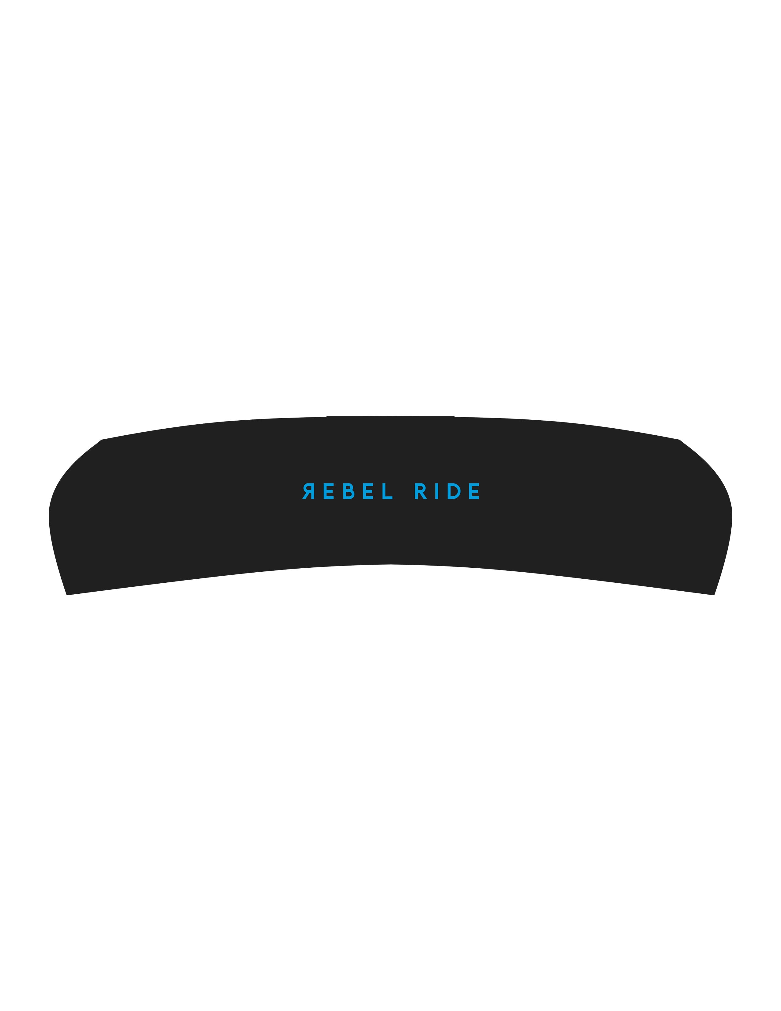 The Headband - Black - Rebel Ride - Center Brim - Printed - Blue