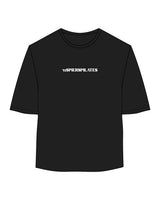 The Oversized Crop Tee - Black - NSpiers - Center Chest & Top Back - Printed - White