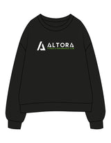 The Womens Crewneck - Black - ALTORA - Center Chest Stacked - Printed - Full Color
