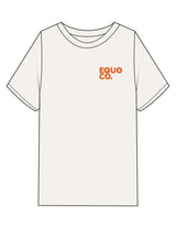 The Womens Heavyweight Tee - Off White - Equo - Left Chest Stacked & Back Stacked Image - Printed - Full Color