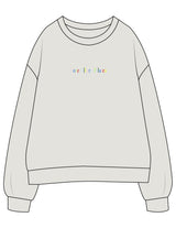 The Womens Crewneck - Washed Bone - Core Allure Pilates - Center Chest - Embroidered - Full Color