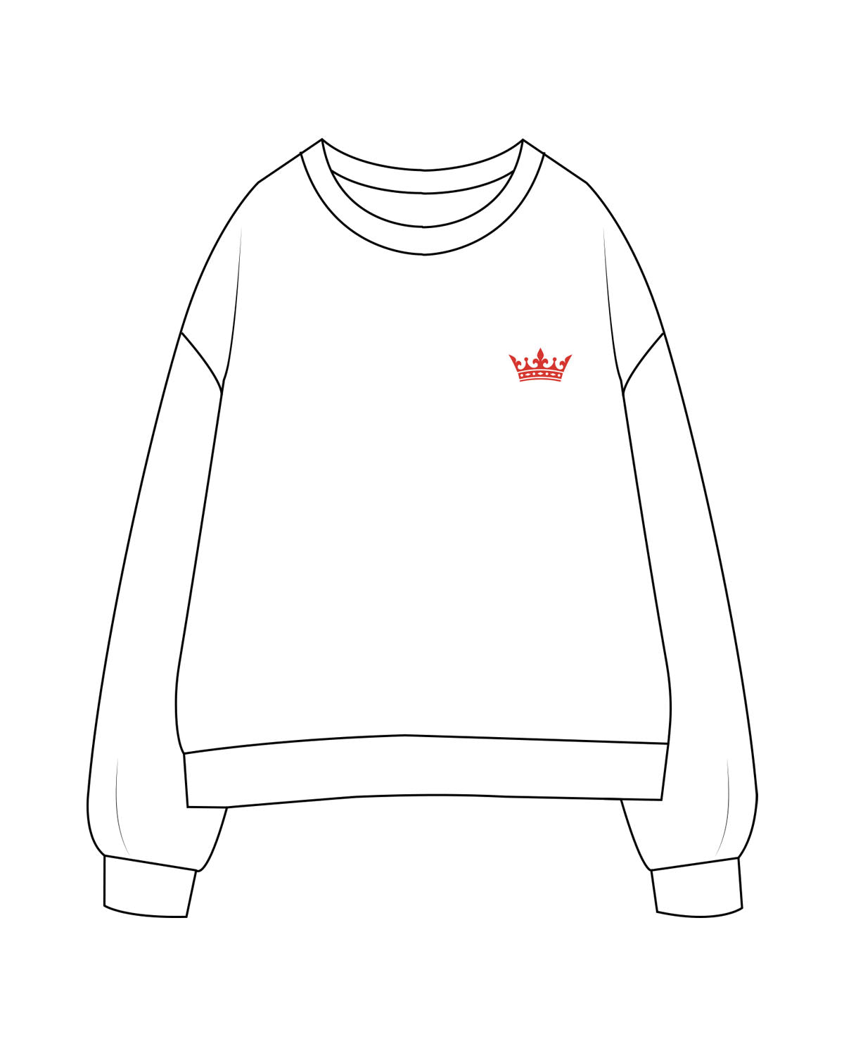 The Mens Classic Crewneck - White - Royal Training Club - Left Chest & Back Stacked - Printed - Full Color