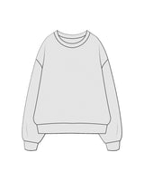 The Mens Crewneck - White Heather - JIV - Back Center Stacked - Full Color