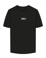 The Mens Tee - Black - Sigma Q - Center Chest & Back Neckline - White