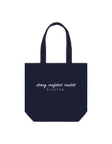 The Promo Tote Bag - Navy - Coastal Movement - Center Body Stacked - Printed - White