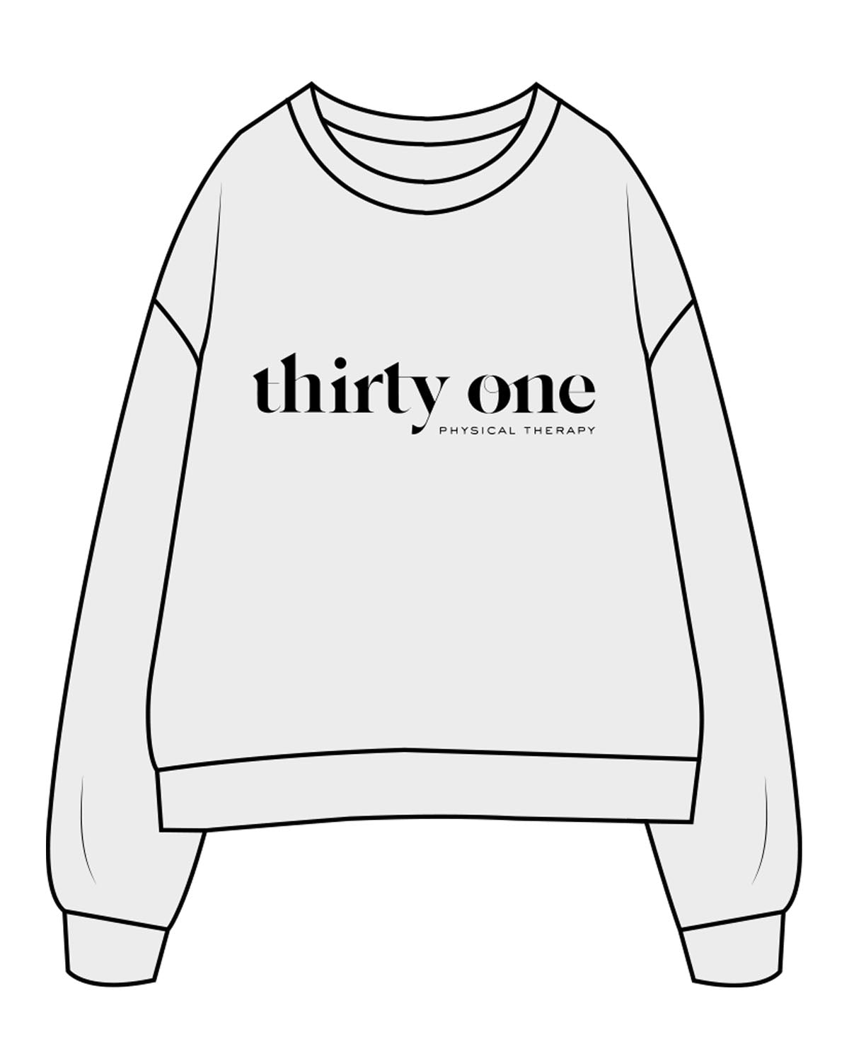 The Womens Crewneck - Heather - 31Theraphy - Chest Center Stacked - Black