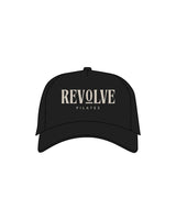 The Canvas Cap - Black - Revolve Pilates - Center Crown Stacked - Embroidered - Bone