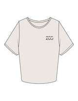 The Crop Tee - Bone - Studio 205 - Left Chest "205" & Back Stacked - Printed - Charcoal