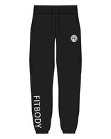 The Womens Classic Sweatpants - Black - Krista - Right Leg Sleeve & Left Leg Pocket - White