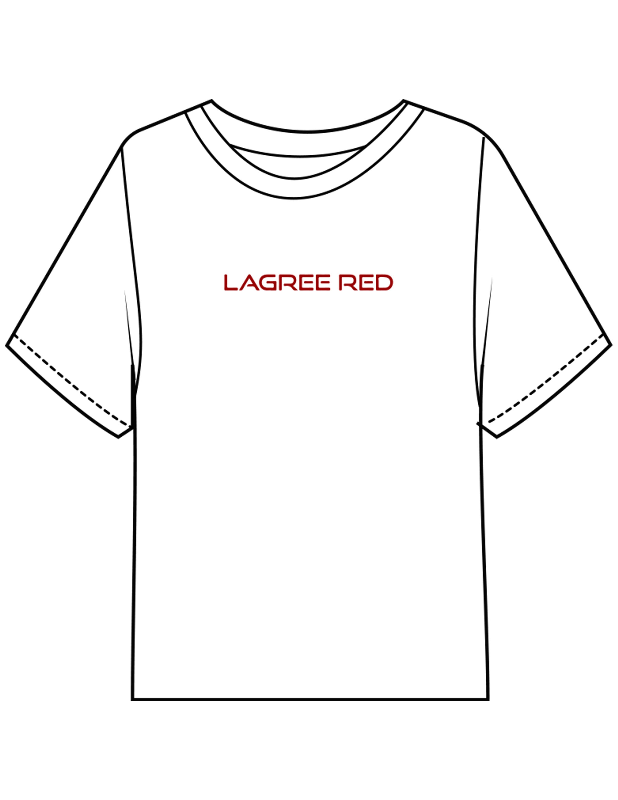 The Midweight Crop Tee - White - Lagree Red - Center Chest & Back Neckline - Printed - Red