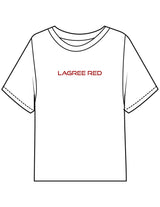 The Midweight Crop Tee - White - Lagree Red - Center Chest & Back Neckline - Printed - Red
