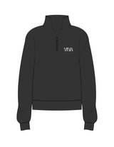 The Womens 1/4 Zip - Washed Black - Viva Pilates - Left Chest - Printed - White