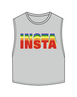 The Crop Muscle Tank - Storm - Instaphysiques - Center Chest Stacked - Full Color