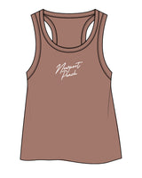 The Crop Tank - Clay - Newport Peach - Center Chest Stacked - White