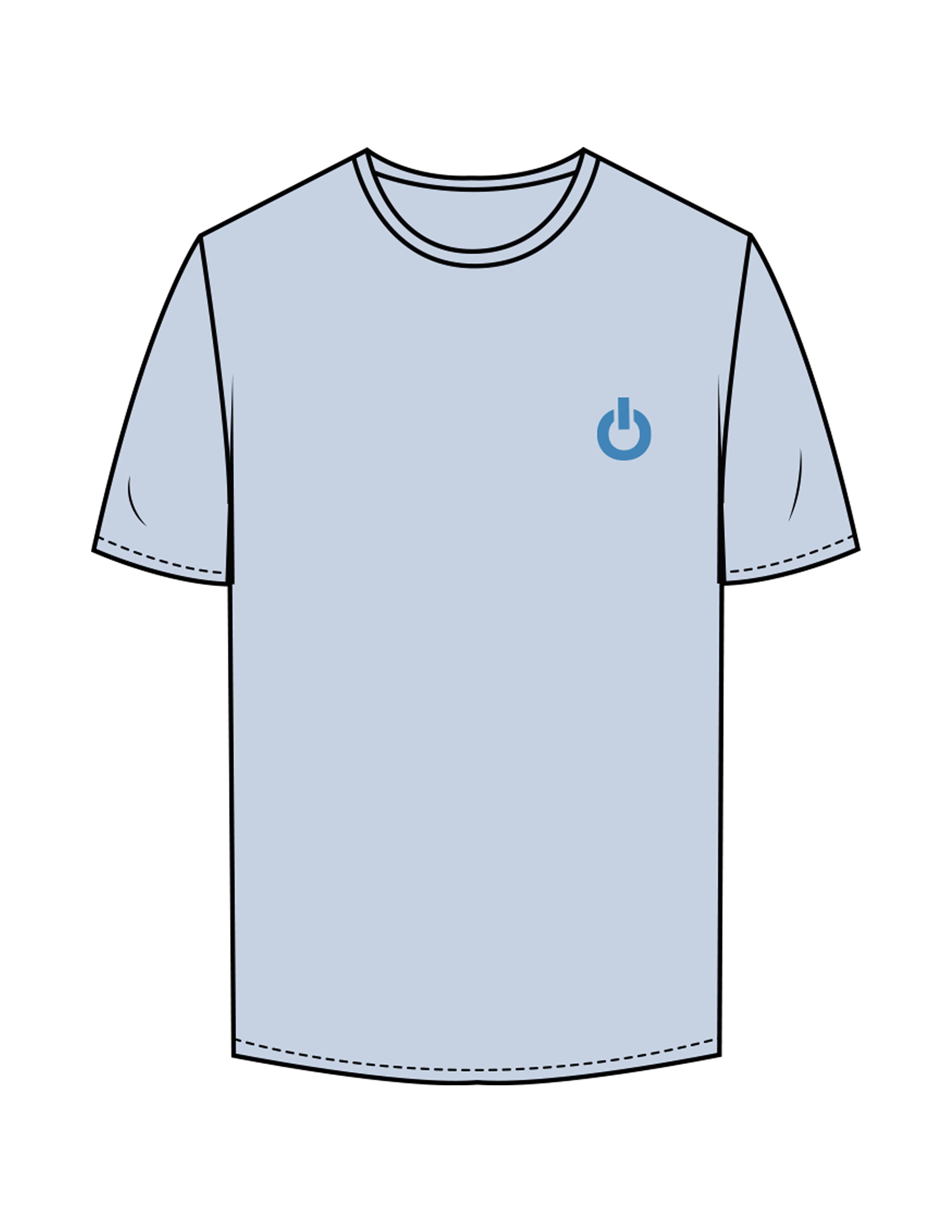 The Mens Tee - Powder - Powerhouse Fitness - Left Chest & Back Stacked - Printed - Blue