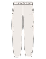 The Womens Sweatpants - Bone - LA FORME PILATES - Left Leg - Printed - Tone on Tone