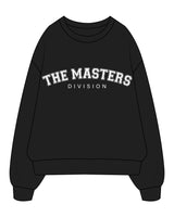 The Mens Crewneck - Black - Masters Division - Center Chest Stacked & Back Center Neckline - White